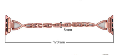 Apple Watch Band X-Type Stainless Steel with Diamonds